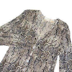 Vintage Christie & Jill Snakeskin Print Top Women’s S Stretchy Buttons Y2K 90s